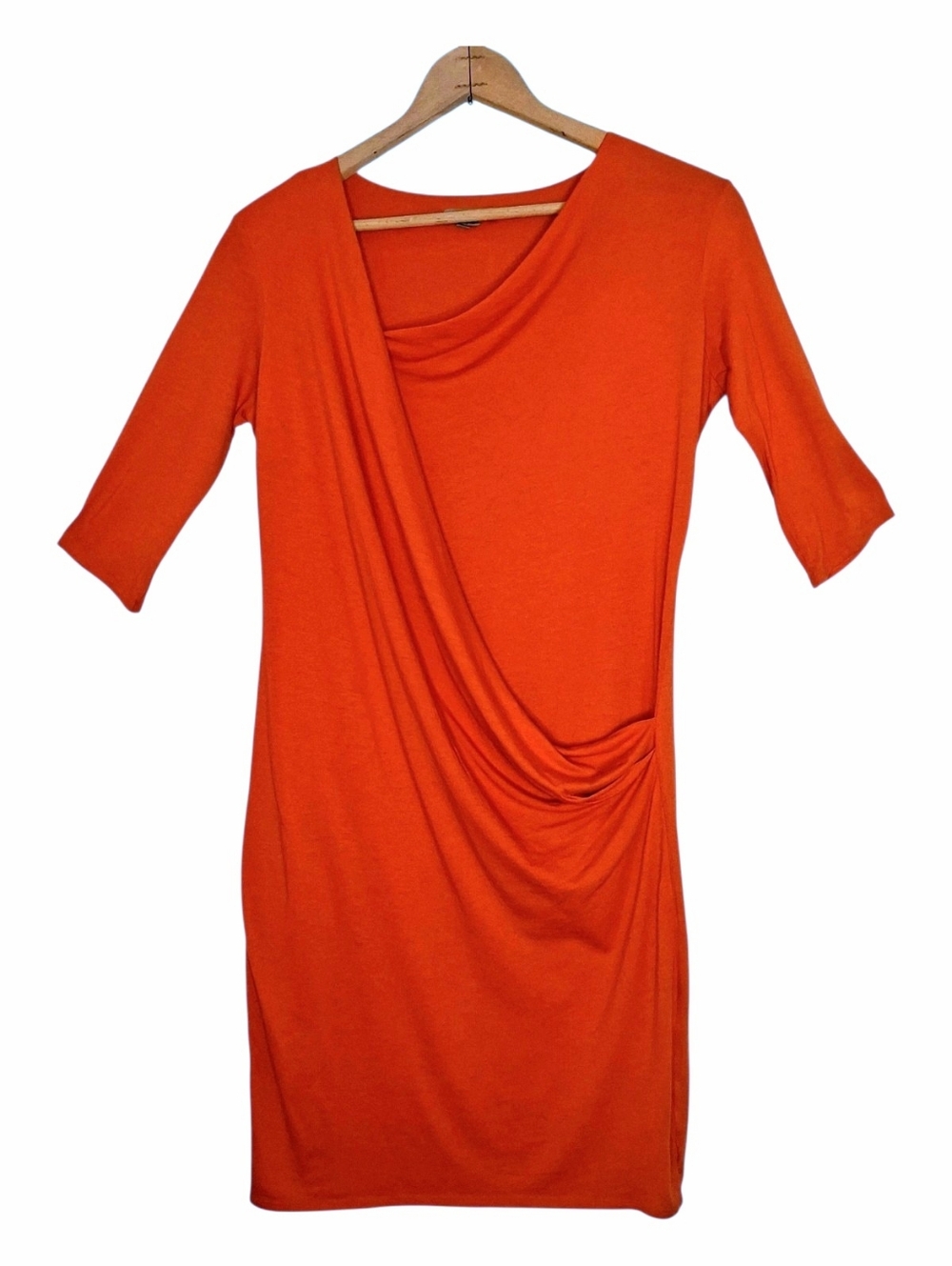 Helmut Lang Knit Faux Wrap Dress Sz Lg Red